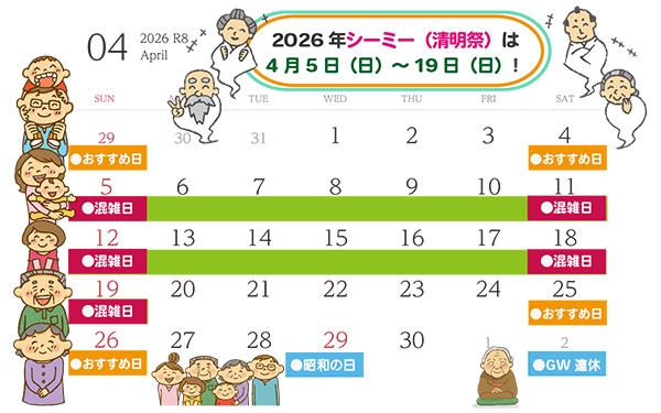 2026年シーミー（清明祭）はいつ？期間・おすすめ日・混雑日