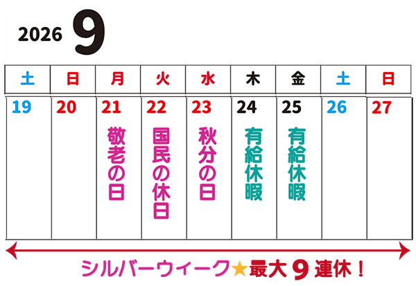 敬老の日とシルバーウィーク｜2026年は最大5連休