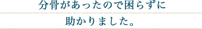 分骨があったので困らずに助かりました。