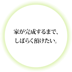 家が完成するまで、しばらく預けたい。